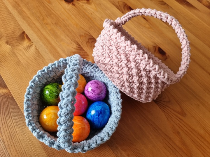 Osterkorb & Utensilo häkeln Anleitung PDF modernes Osterkörbchen mit Henkel