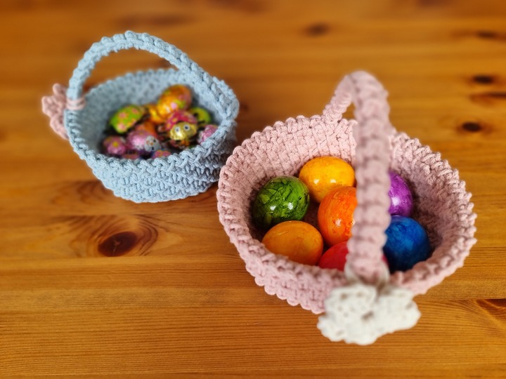 Osterkorb & Utensilo häkeln Anleitung PDF modernes Osterkörbchen mit Henkel
