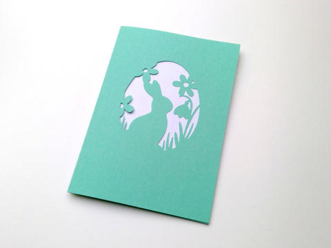 Karte Hase mit Blumen Plotterdatei SVG DXF