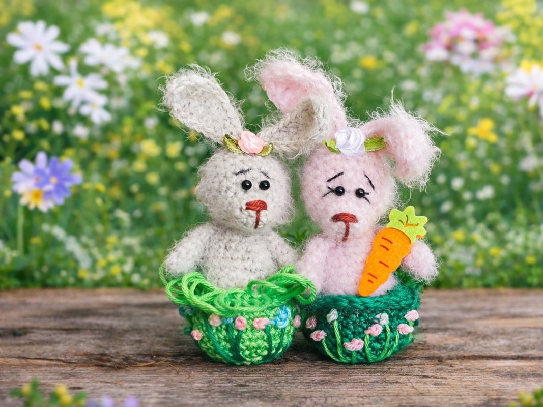 Hase Anhänger oder Dekofigur Ostern Frühling komplett gehäkelt - Bild 7