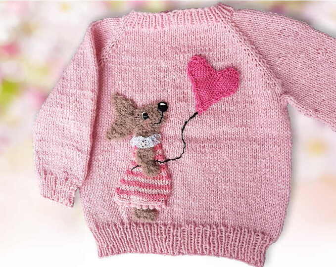Sweater - RVO with rubbit applique - 2 sizes
