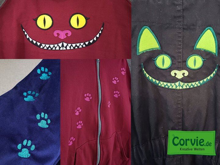 Stickdatei Set Grinsende Katze