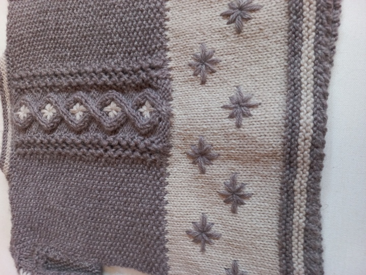 Strickanleitung Kindertrachtenjacke, Gr. 98-104,  Rautenmuster, Stickerei