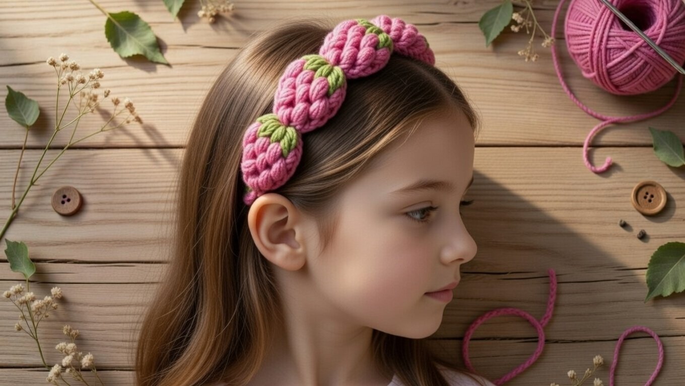 Crochet Strawberry Hair Band Pattern &ndash; PDF + Video Tutorial (English Only) - Image 6