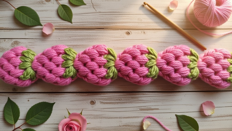 Crochet Strawberry Hair Band Pattern – PDF + Video Tutorial (English Only)