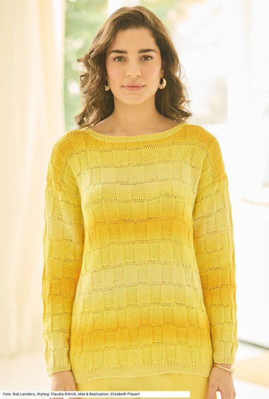 Pulli im Schachbrettmuster mit Fallmaschen - Bild 3