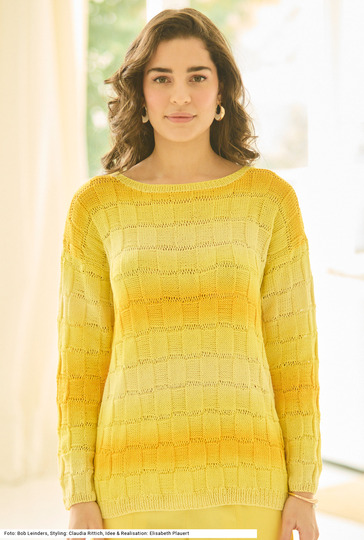 Pulli im Schachbrettmuster mit Fallmaschen