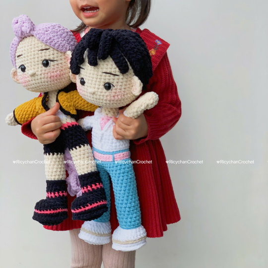 Bundle 2in1 Crochet Doll Pattern – Amigurumi Kpop Couple