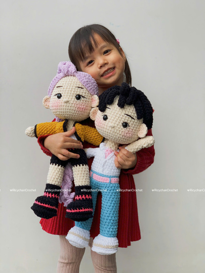 Bundle 2in1 Crochet Doll Pattern – Amigurumi Kpop Couple