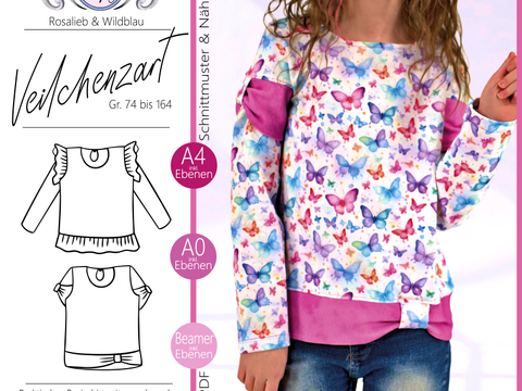 E-Book Schnittmuster Veilchenzart Gr. 74 bis 164