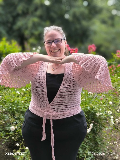 Häkelanleitung 2 in 1 Bolero-Jäckchen oder Wickeljacke Nicki