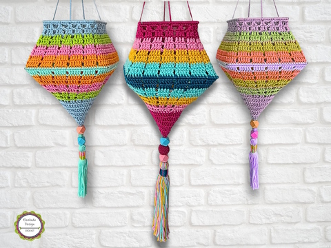 Häkelanleitung Boho Lampion "Melli" eckige Form