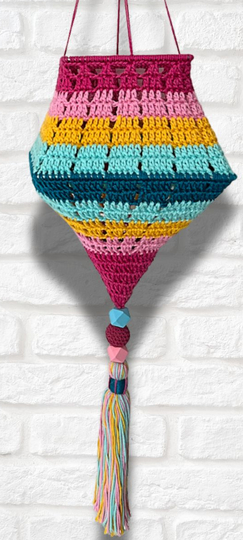 Crochet pattern Boho Lantern "Melli", Square shaped Lampions, PDF Tutorial