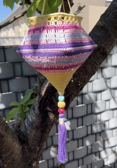 Häkelanleitung Boho Lampion "Melli" eckige Form