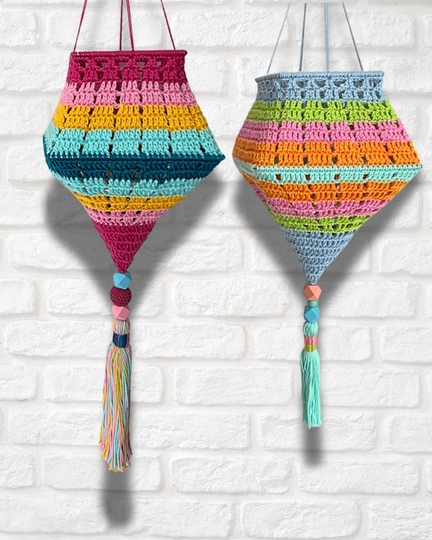 Häkelanleitung Boho Lampion "Melli" eckige Form