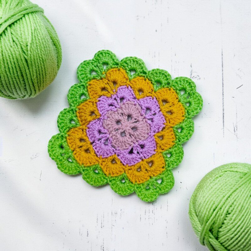 Shell Stitch Granny Square Crochet Pattern – Video Tutorial (PDF Download) - Image 2