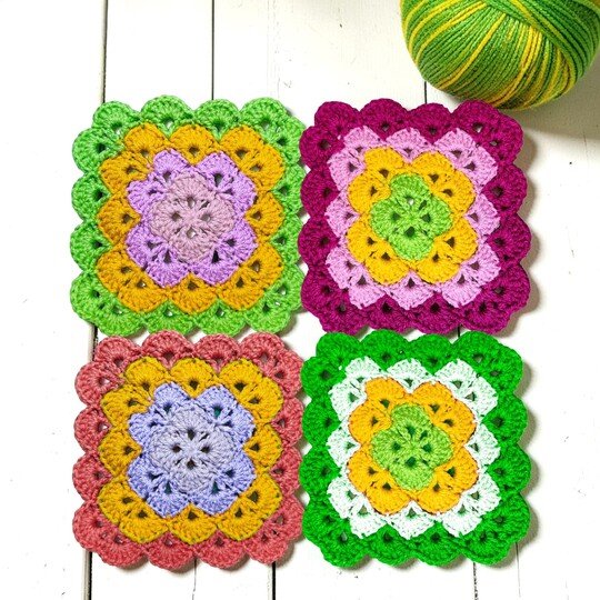Shell Stitch Granny Square Crochet Pattern – Video Tutorial (PDF Download)
