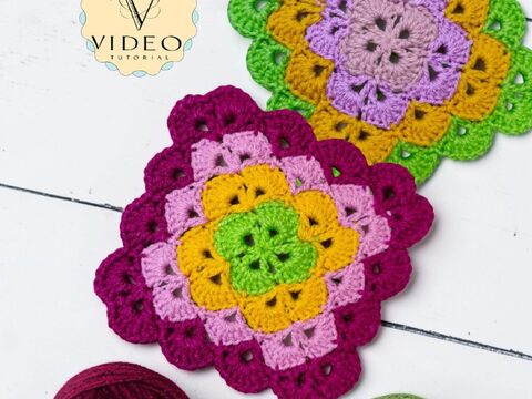 Shell Stitch Granny Square Crochet Pattern – Video Tutorial (PDF Download)