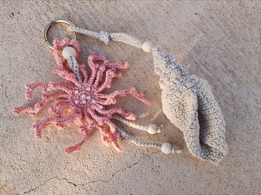 B2 Taschenanhänger, Schlüsselanhänger, Muschel, Koralle. - Bild 11