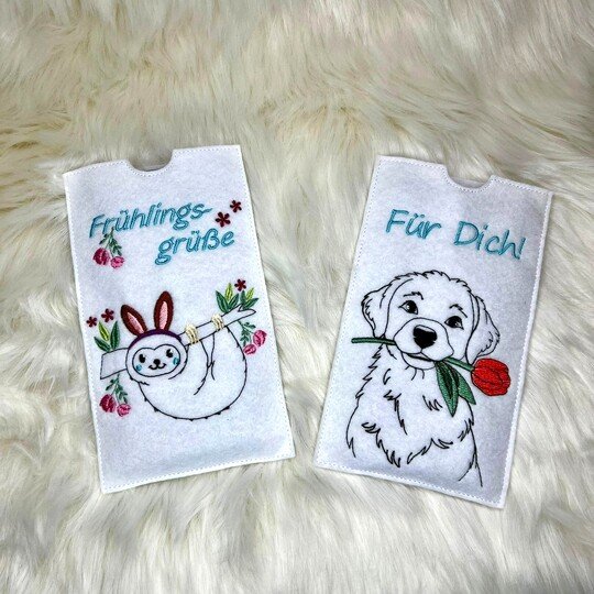 Stickdatei Schokohülle SET Frühling 4 Motive