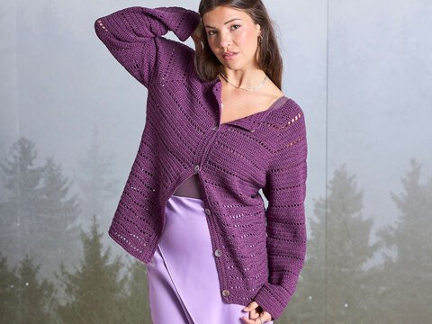 RAGLANJACKE FRANKA, gestrickt