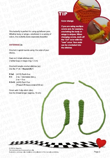 Butterfly - crochet pattern PDF by NiggyArts