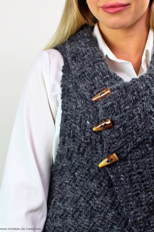 Crochet Pattern for Vest | Peek-a-Boo Button Wrap #3 | Merino Super Kid #6 - Image 3