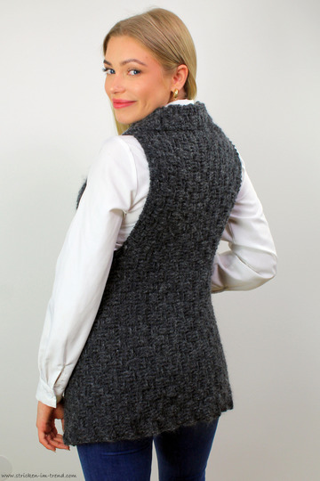 Crochet Pattern for Vest | Peek-a-Boo Button Wrap #3 | Merino Super Kid #6