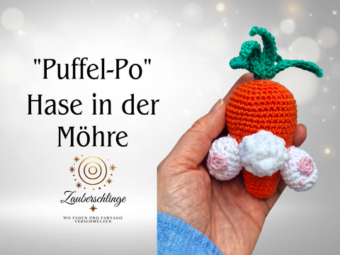 Häkelanleitung Puffel-Po/ Hase in der Möhre (Waldwesen-Serie)