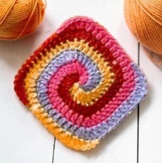 Spiral Granny Square Crochet Pattern - Swirl Baby Blanket, Kids Room Decor