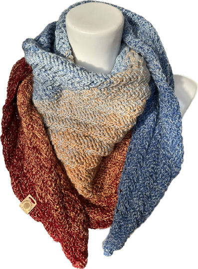 Häkelanleitung asynchrones Dreieckstuch "Saskiora"