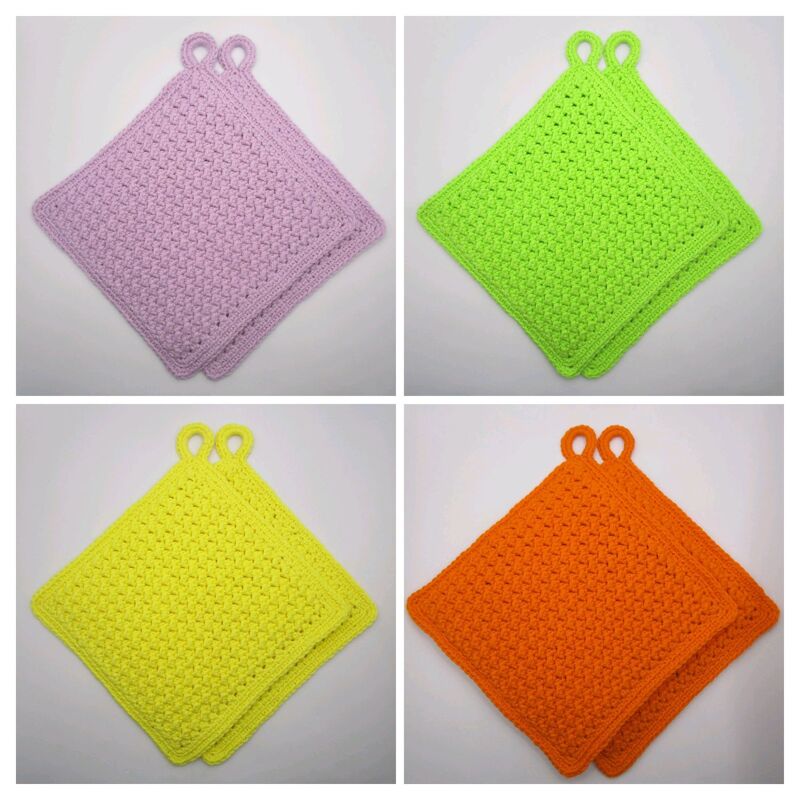 Topflappen "Frühling" einfach & doppelt gehäkelt