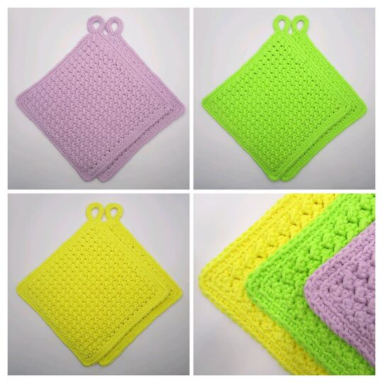 Topflappen "Frühling" einfach & doppelt gehäkelt