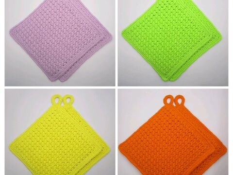 Topflappen "Frühling" einfach & doppelt gehäkelt