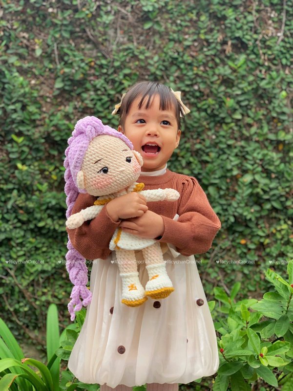 Pattern 2 in 1: Purple Hair Kpop Girls Amigurumi Crochet Doll Pattern - Image 16