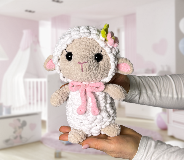 The Lamb Crochet Pattern, Amigurumi Sheep Toy. PDF tutorial.