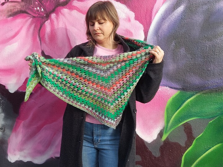 REGRANNY shawl, crochet pattern, Granny shawl