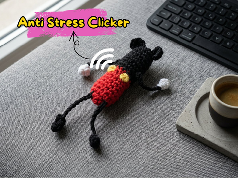 Anti Stress Klicker häkeln – Häkelanleitung PDF – kleines Fidget Spielzeug