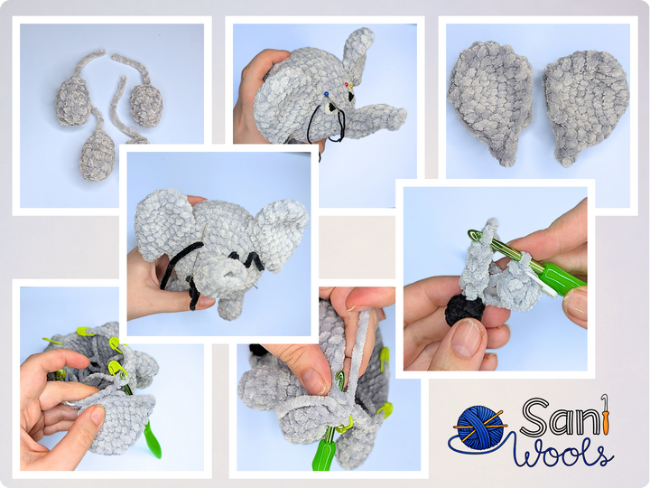 Häkelanleitung Ball-Elefant Ebo – Amigurumi Elefant No-Sew, 15 cm