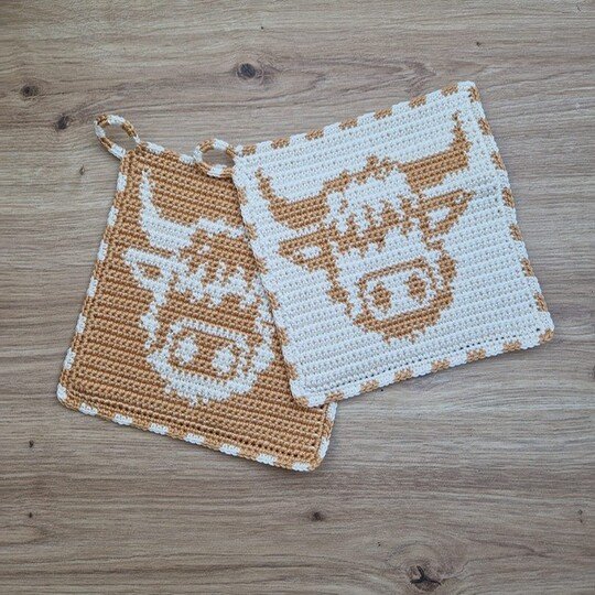 Häkelanleitung Topflappen "Galloway"