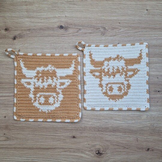 Häkelanleitung Topflappen "Galloway"