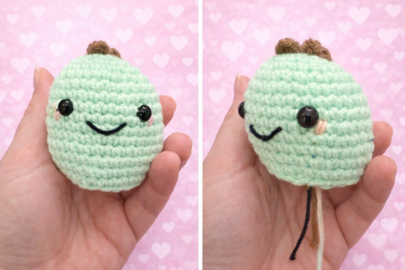 Glückskartoffel „edg“ Häkelanleitung – lustiger Amigurumi Glücksbringer