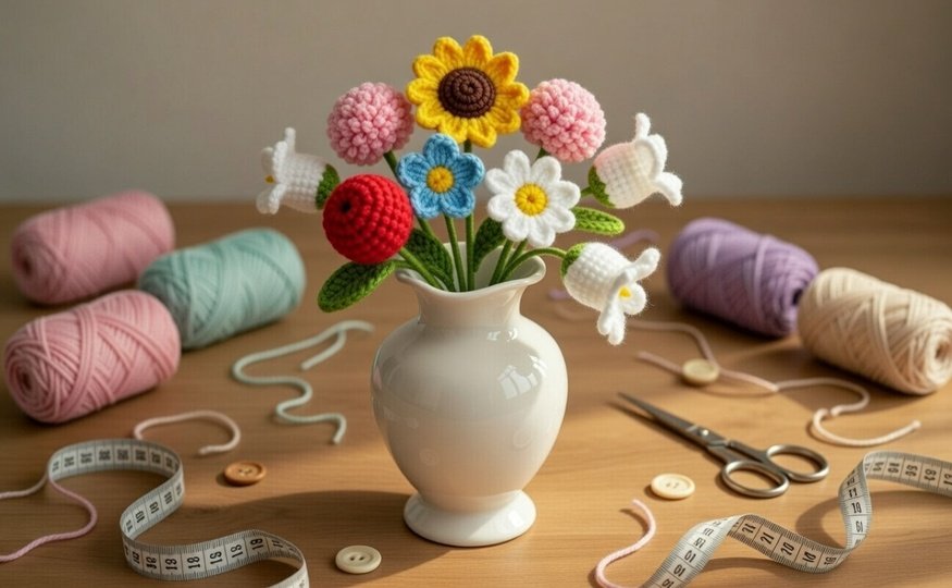 Crochet Flower Bouquet Pattern + Video (English Only) PDF