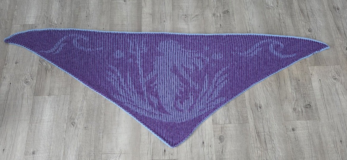 Mermaid, Shadow Knitting, Illusion Knitting, Motif Shawl