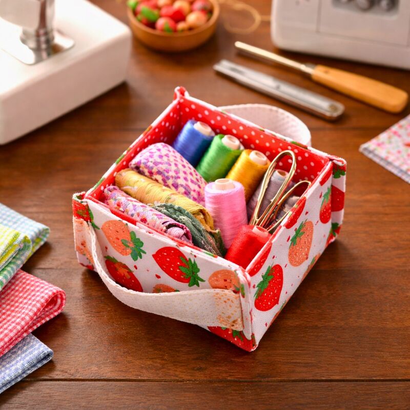 Strawberry Fabric Basket Sewing Pattern PDF - Image 5