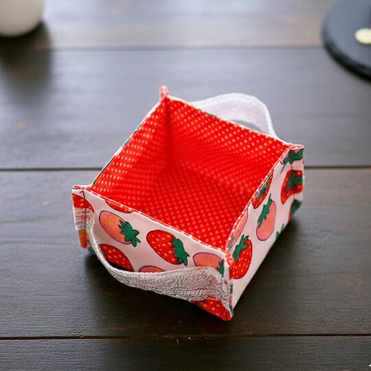 Strawberry Fabric Basket Sewing Pattern PDF