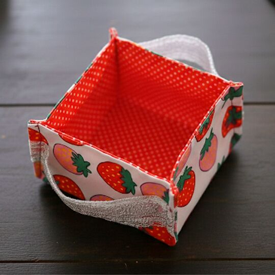 Strawberry Fabric Basket Sewing Pattern PDF