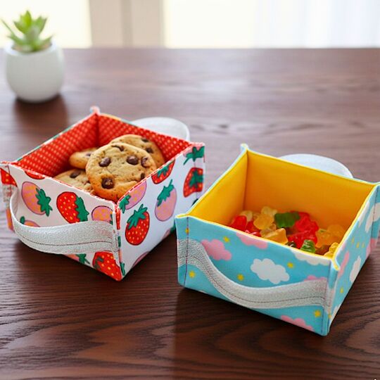 Strawberry Fabric Basket Sewing Pattern PDF