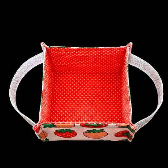 Strawberry Fabric Basket Sewing Pattern PDF