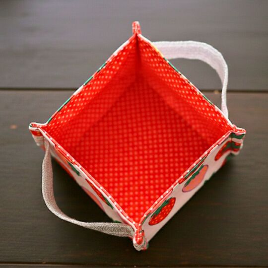 Strawberry Fabric Basket Sewing Pattern PDF